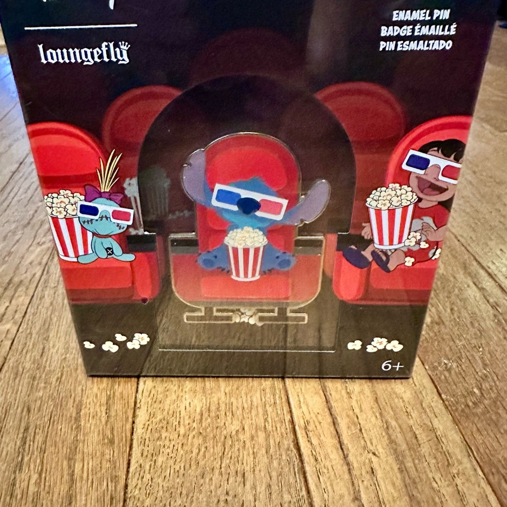 Disney Loungefly Stitch Movie Night Pin - Red and Blue